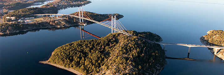 Flygfoto över Tjörnbron